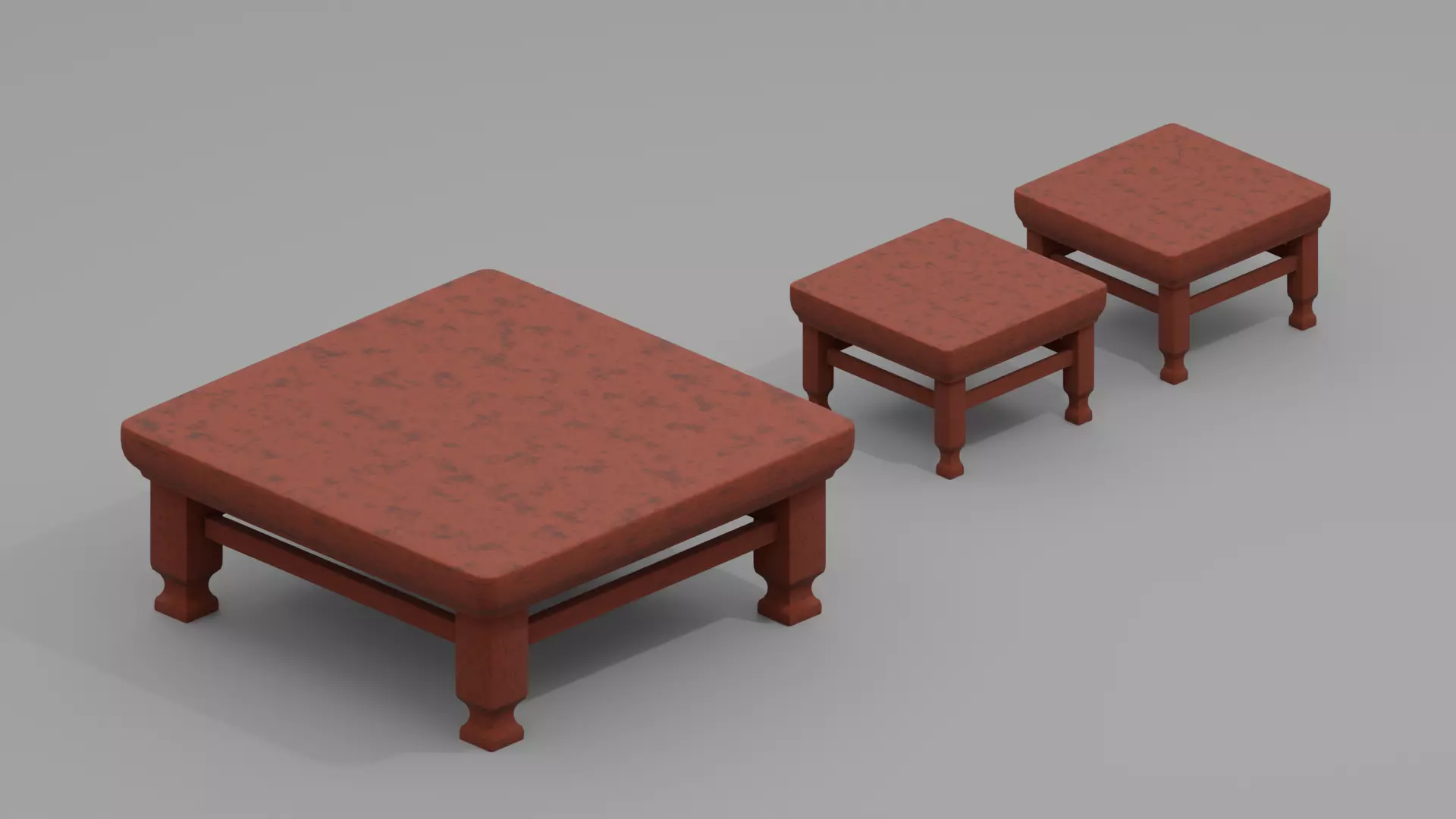 Modern Chinese Style Table Low-poly 3D model_0
