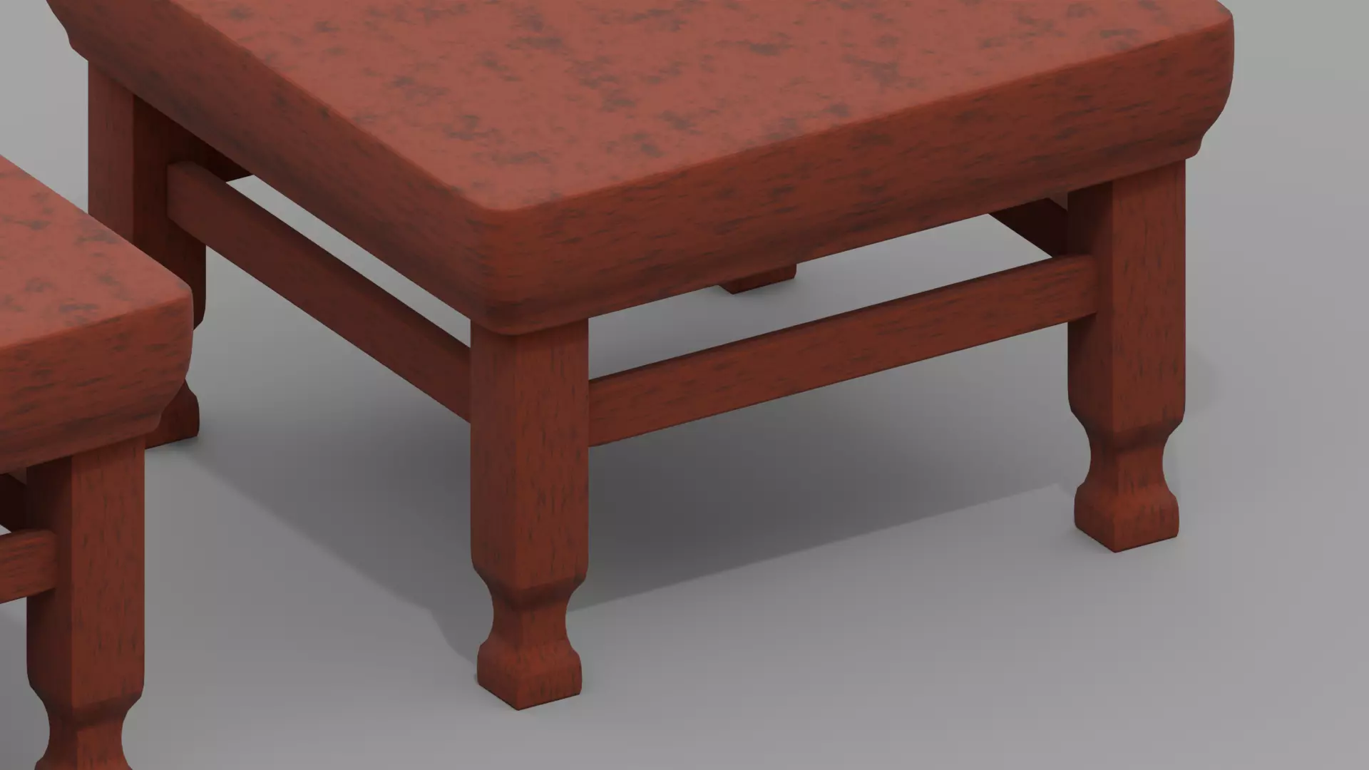 Modern Chinese Style Table Low-poly 3D model_9