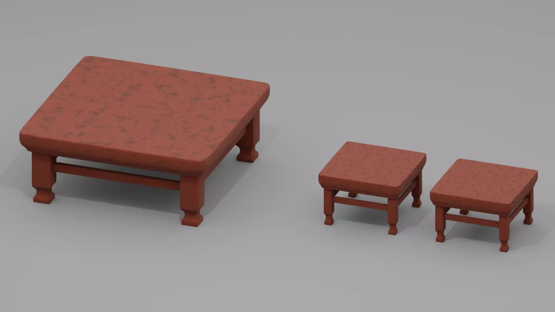 Modern Chinese Style Table Low-poly 3D model_8