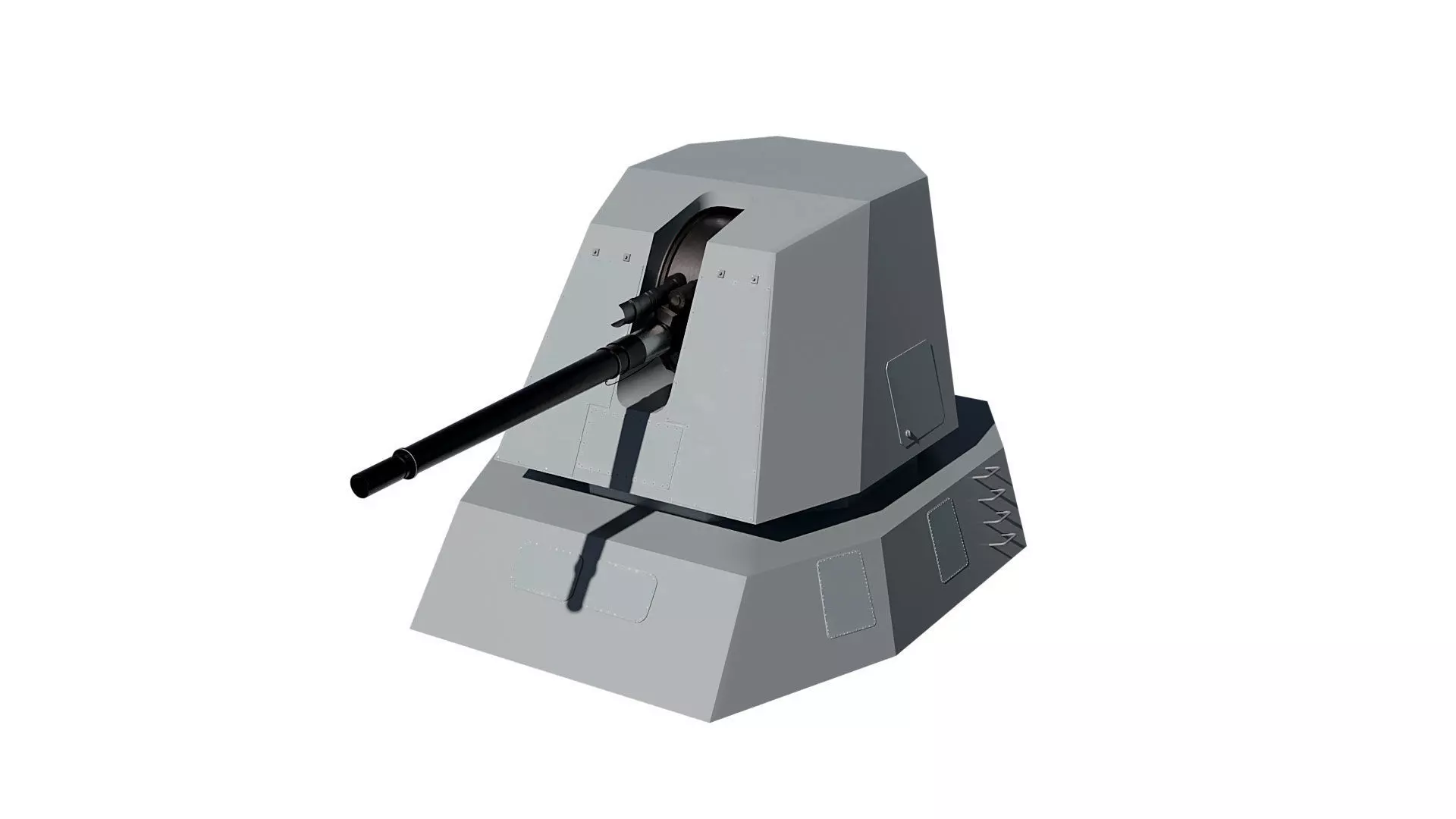 Oto Melara 127 64 Lightweight LW naval gun mount 3D model_1