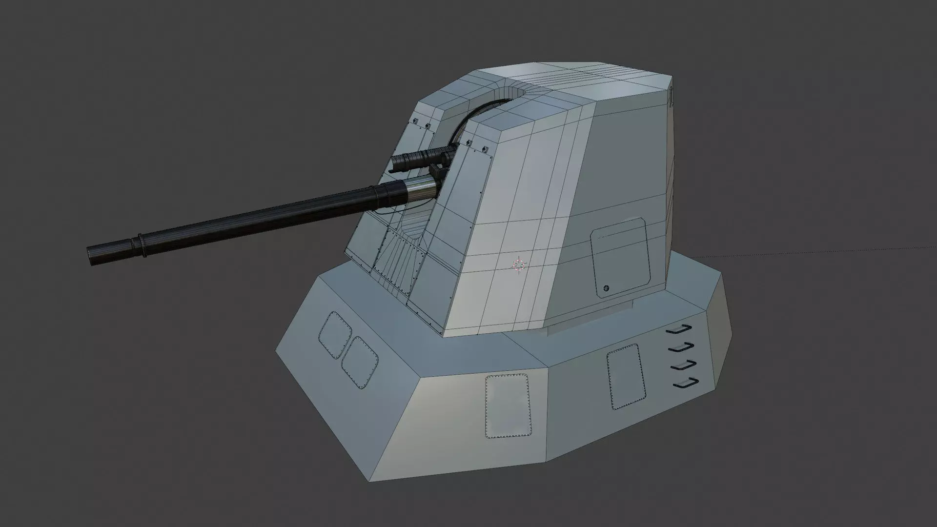 Oto Melara 127 64 Lightweight LW naval gun mount 3D model_6