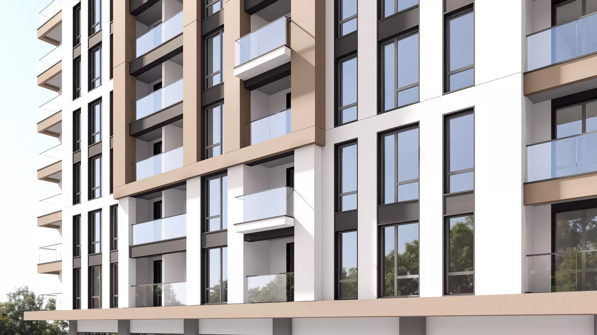 residential building Low-poly 3D model_2