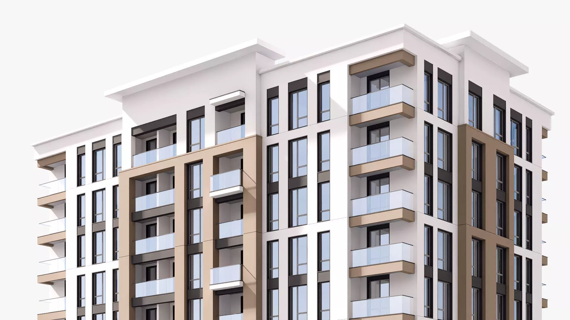 residential building Low-poly 3D model_1