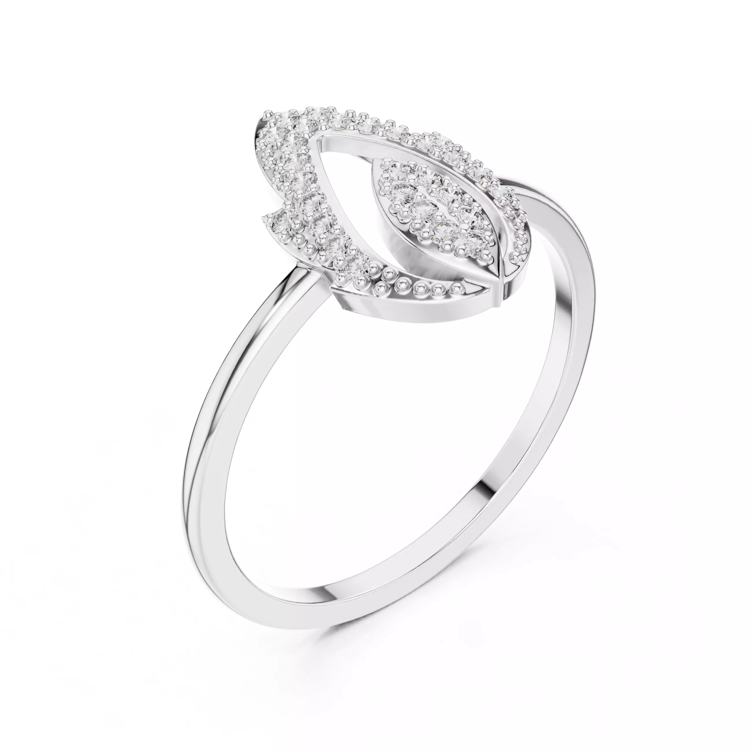 Round Cut Diamond Pear Shape Wedding Ring 3DM STL Video 3D print model_10