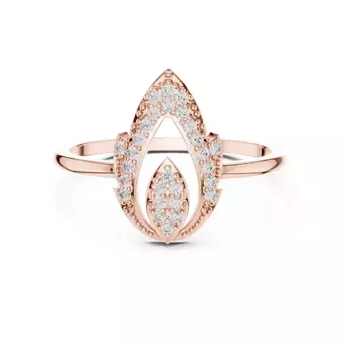 Round Cut Diamond Pear Shape Wedding Ring 3DM STL Video 3D print model Round Cut Diamond Pear Shape Wedding Ring 3DM STL Video 3D print model