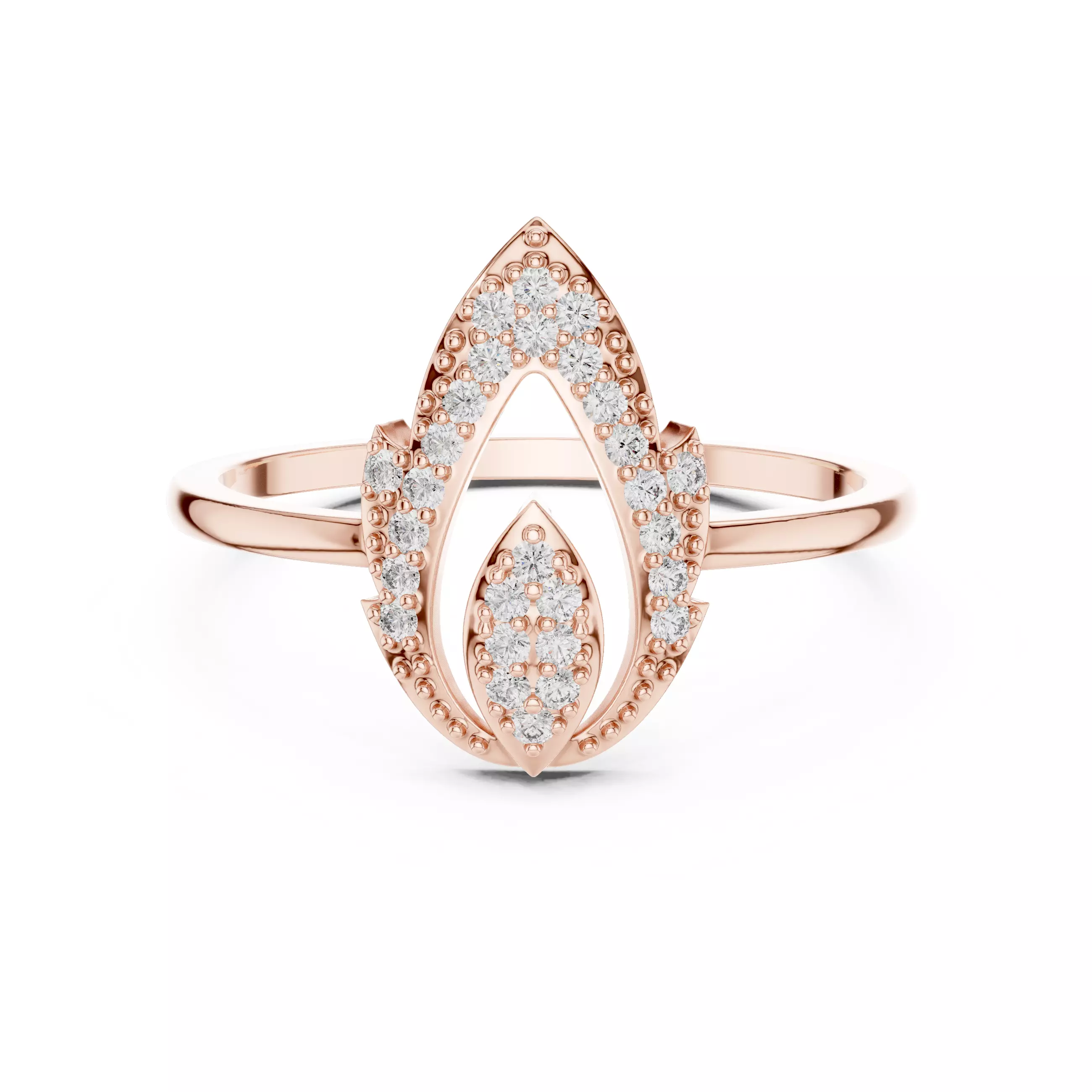 Round Cut Diamond Pear Shape Wedding Ring 3DM STL Video 3D print model_0