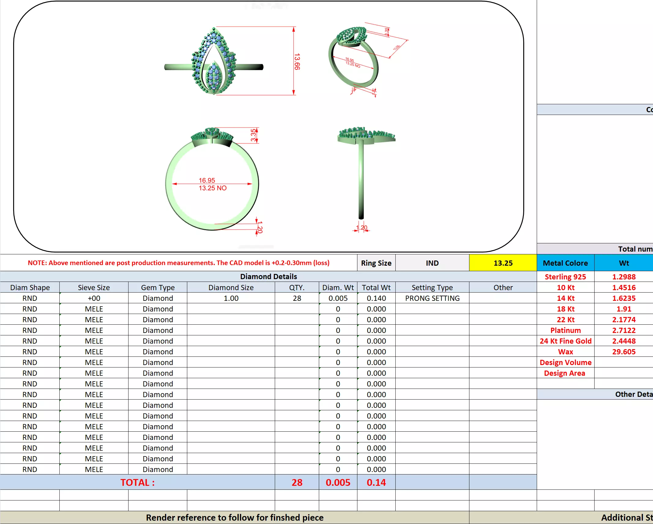 Round Cut Diamond Pear Shape Wedding Ring 3DM STL Video 3D print model_13