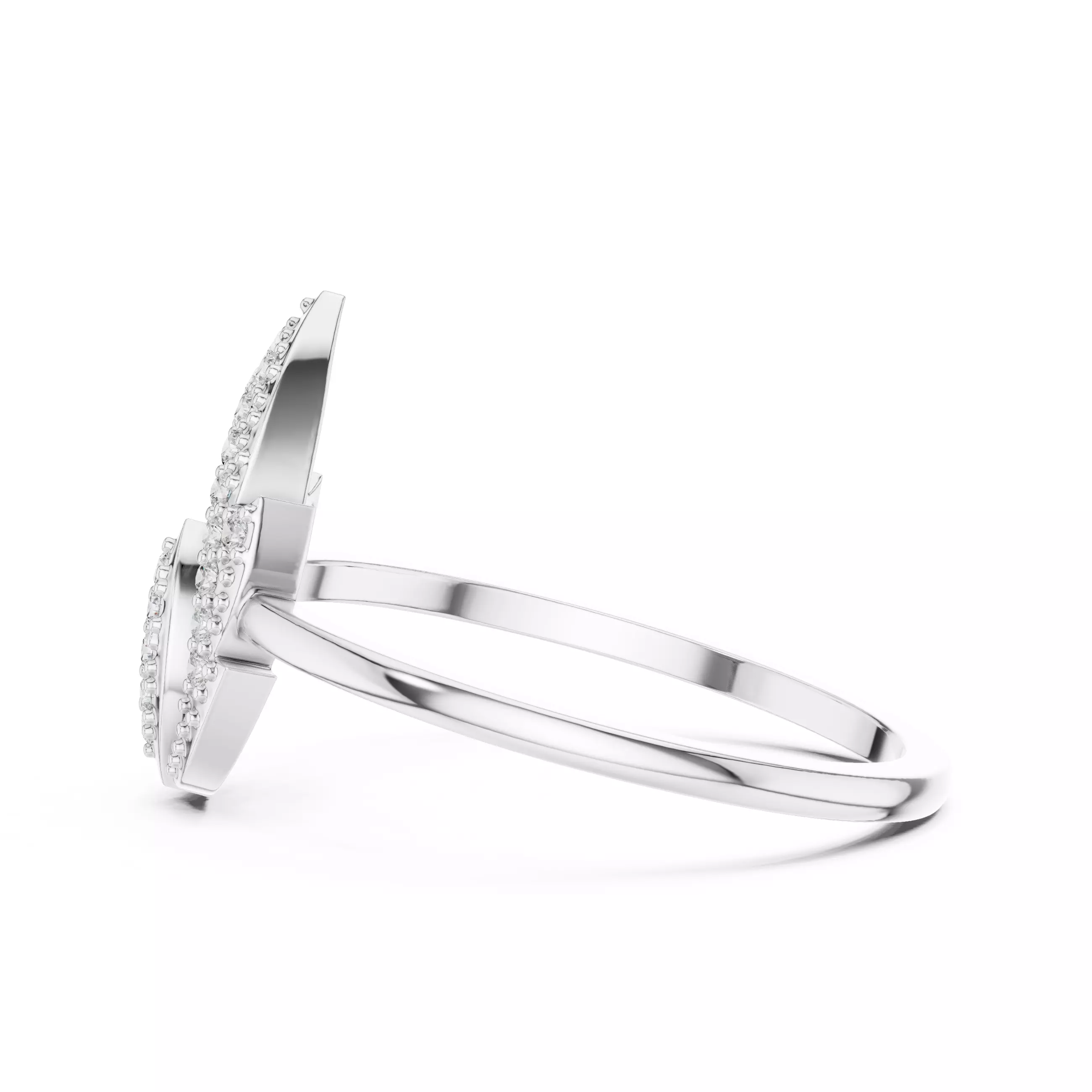 Round Cut Diamond Pear Shape Wedding Ring 3DM STL Video 3D print model_11