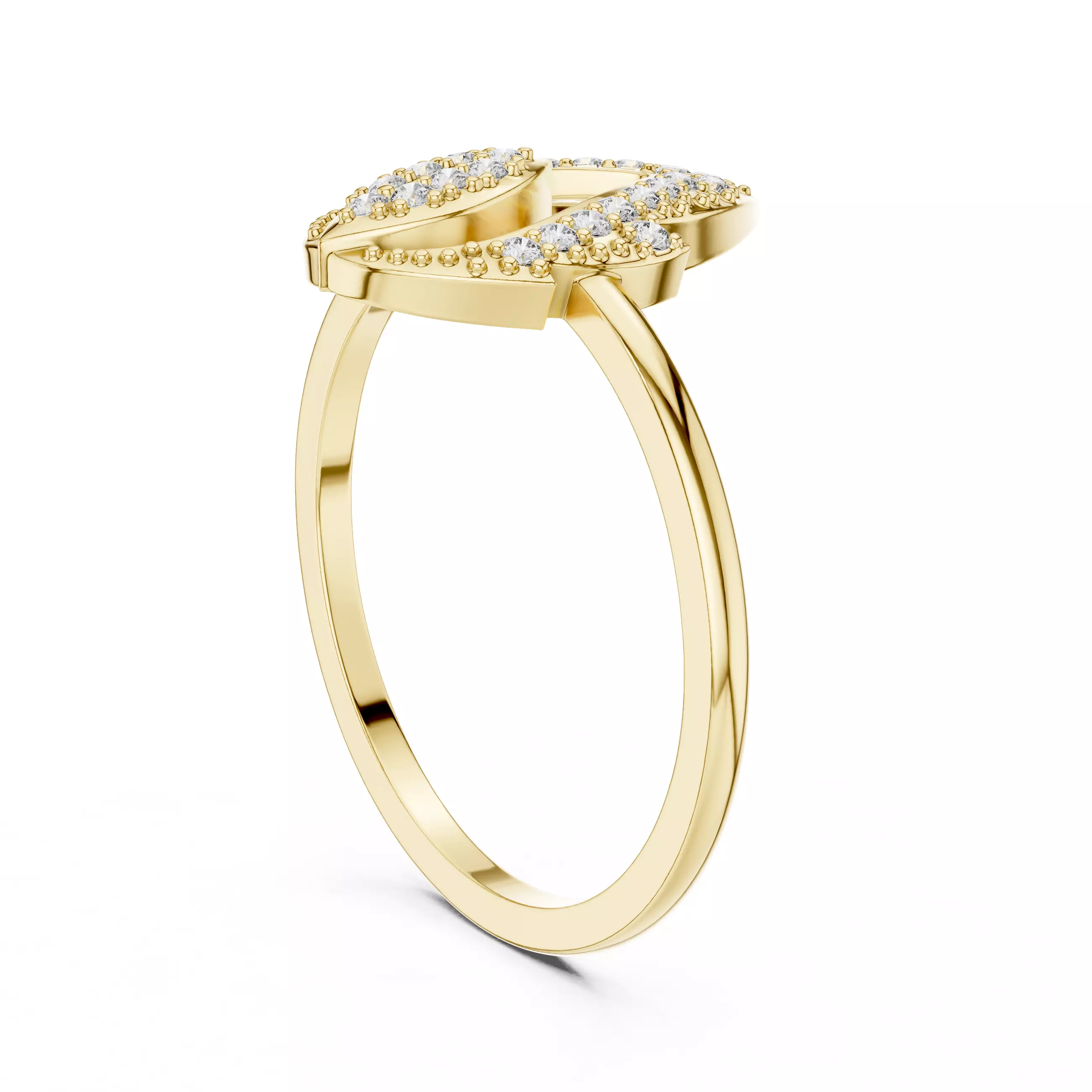 Round Cut Diamond Pear Shape Wedding Ring 3DM STL Video 3D print model_6