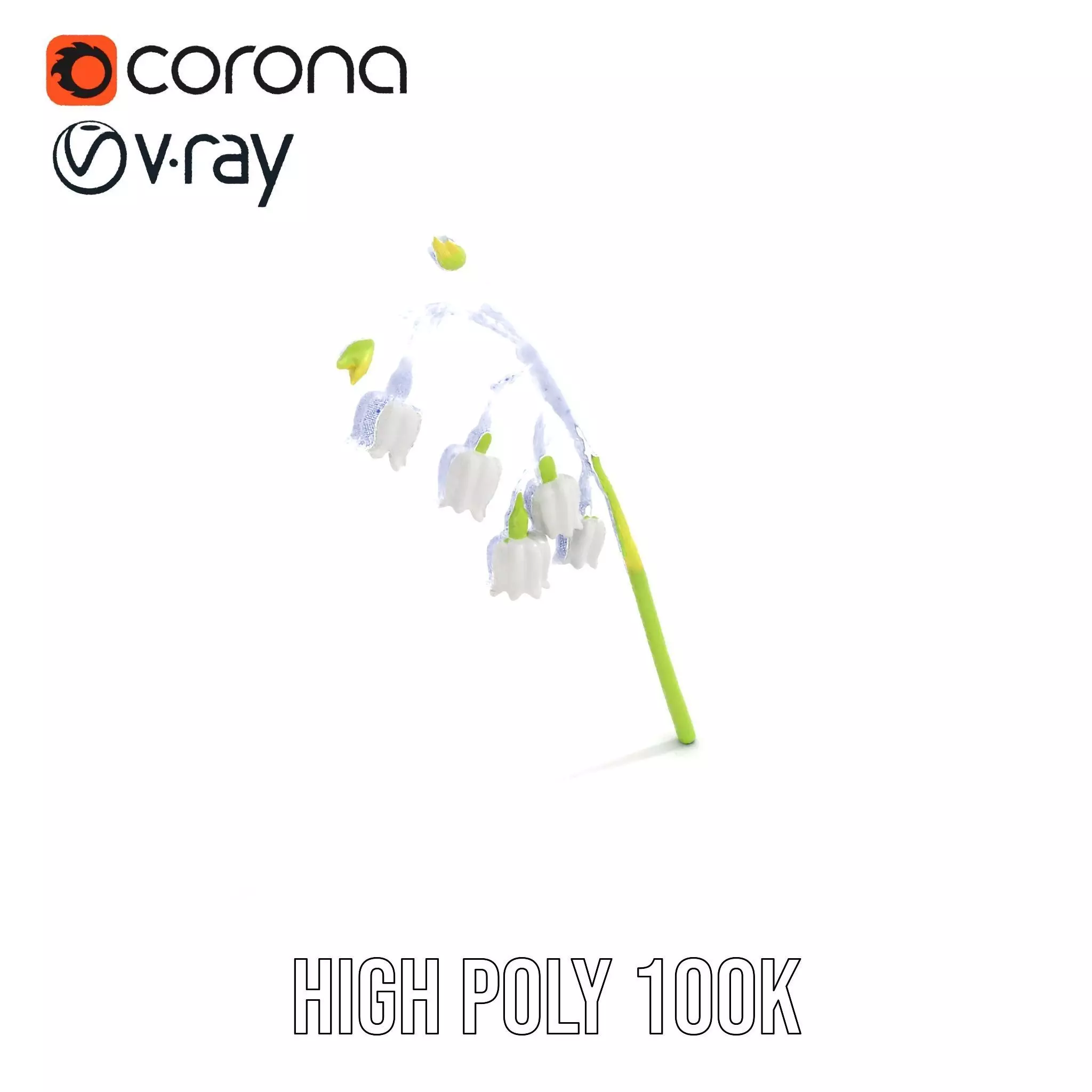 White Lily Flower model pack Low-poly 3D model_21