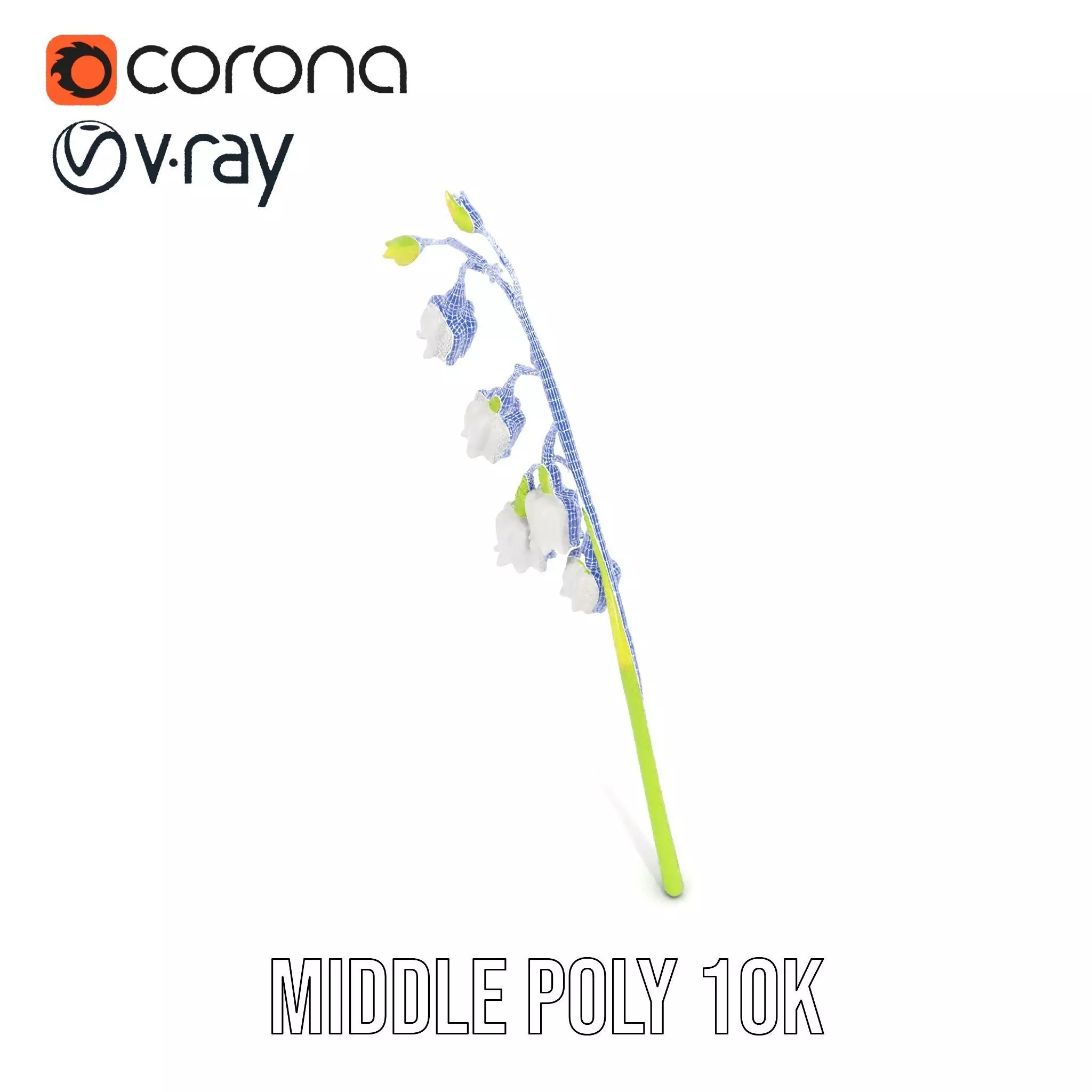 White Lily Flower model pack Low-poly 3D model_27