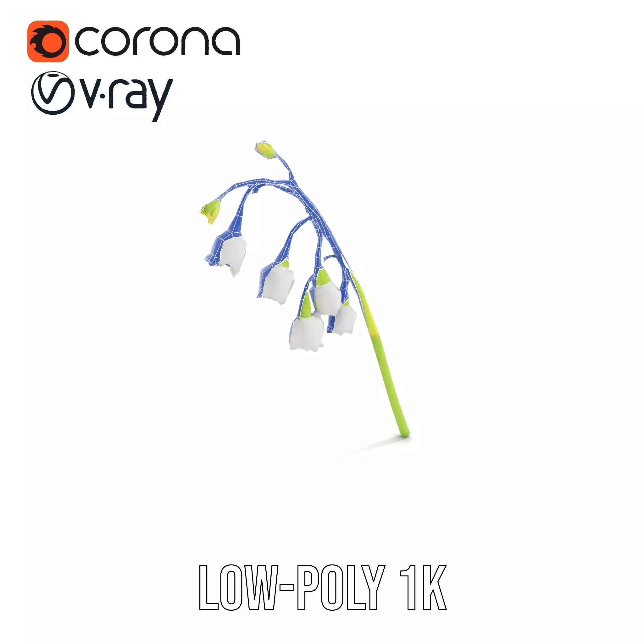 White Lily Flower model pack Low-poly 3D model_25