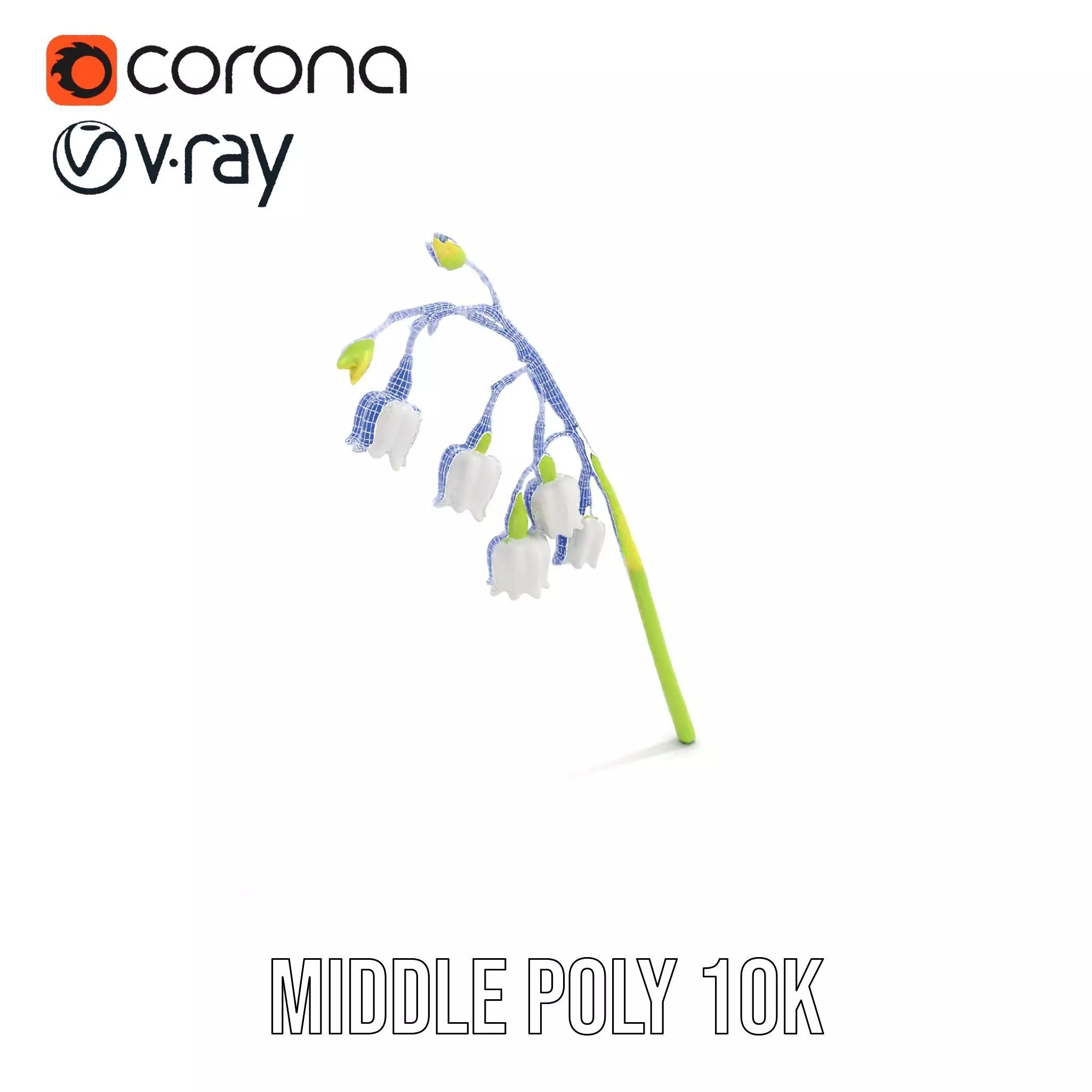 White Lily Flower model pack Low-poly 3D model_24