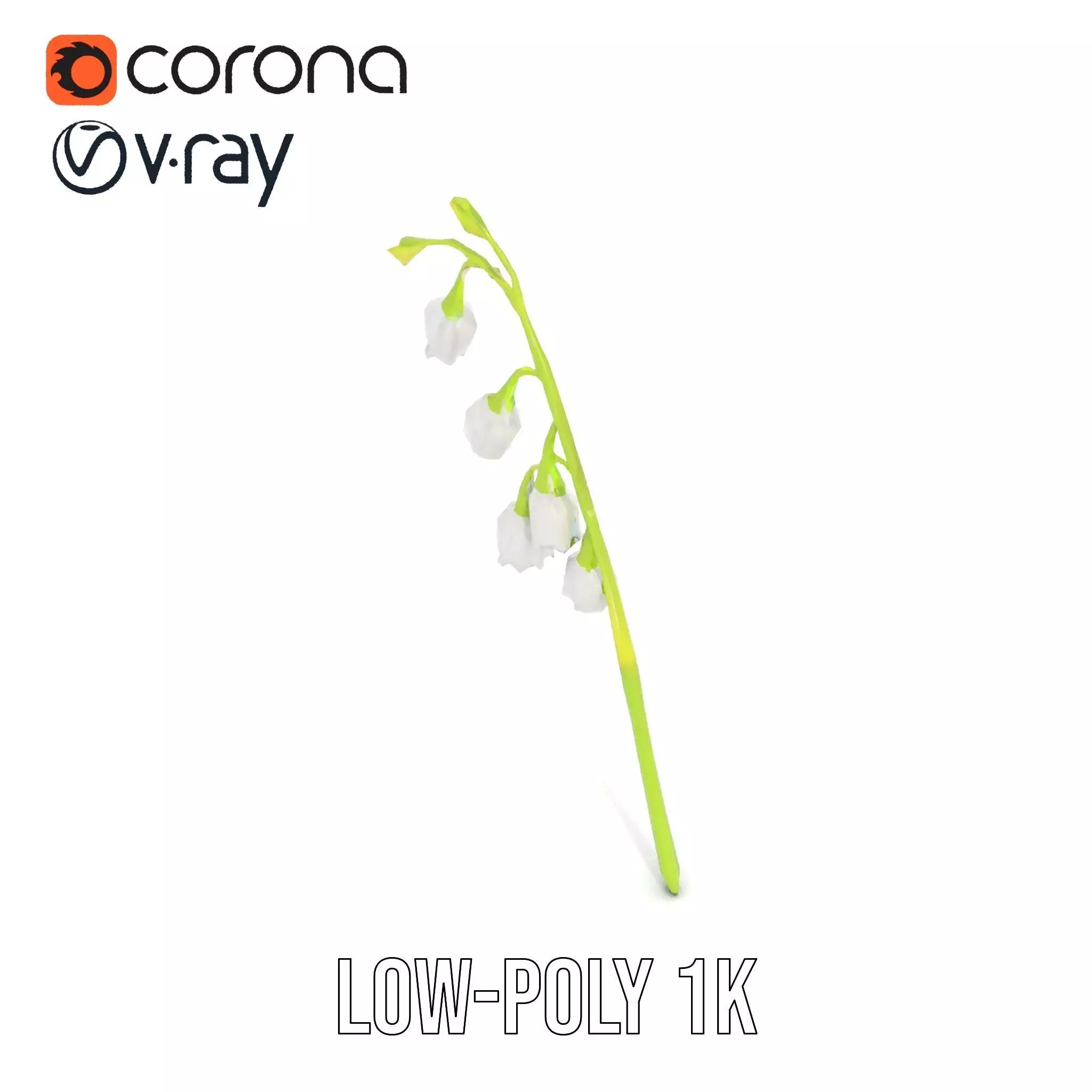 White Lily Flower model pack Low-poly 3D model_8