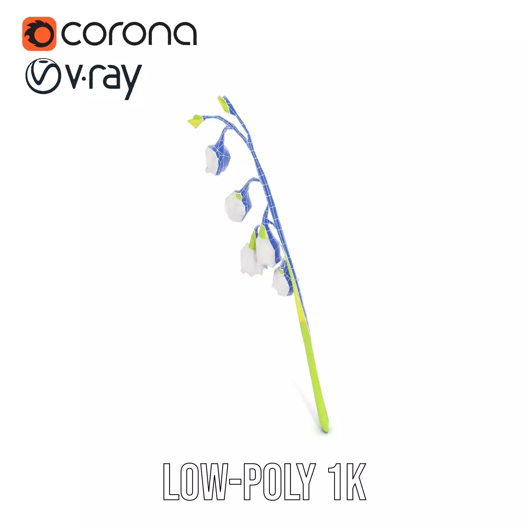 White Lily Flower model pack Low-poly 3D model_23