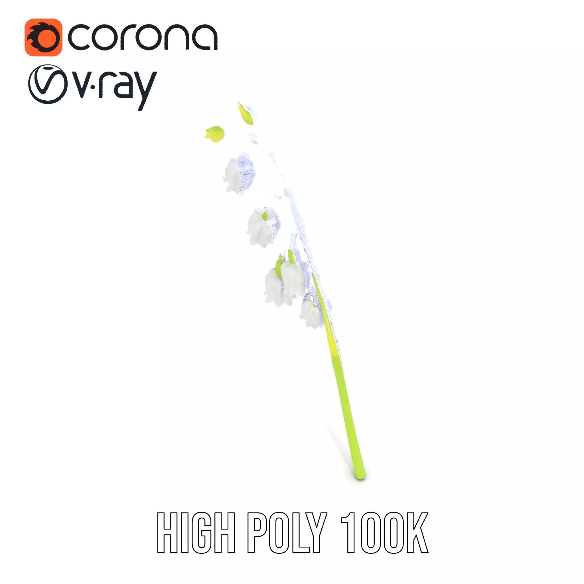 White Lily Flower model pack Low-poly 3D model_32