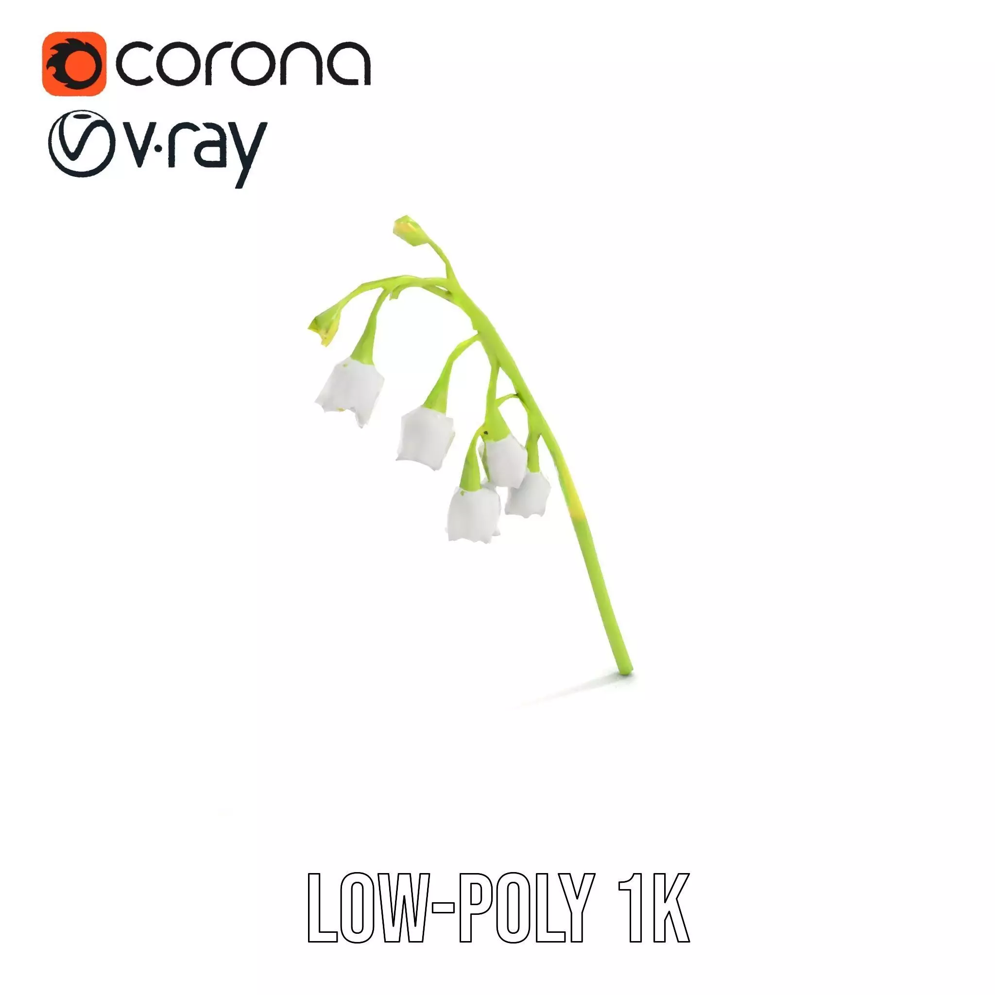 White Lily Flower model pack Low-poly 3D model_28