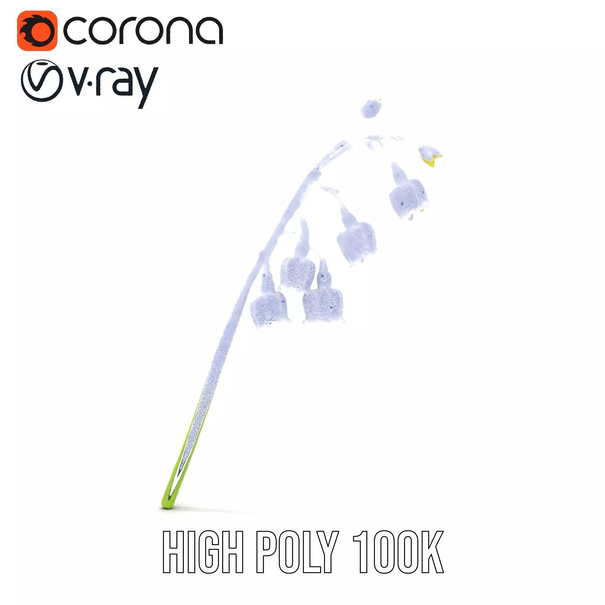 White Lily Flower model pack Low-poly 3D model_35