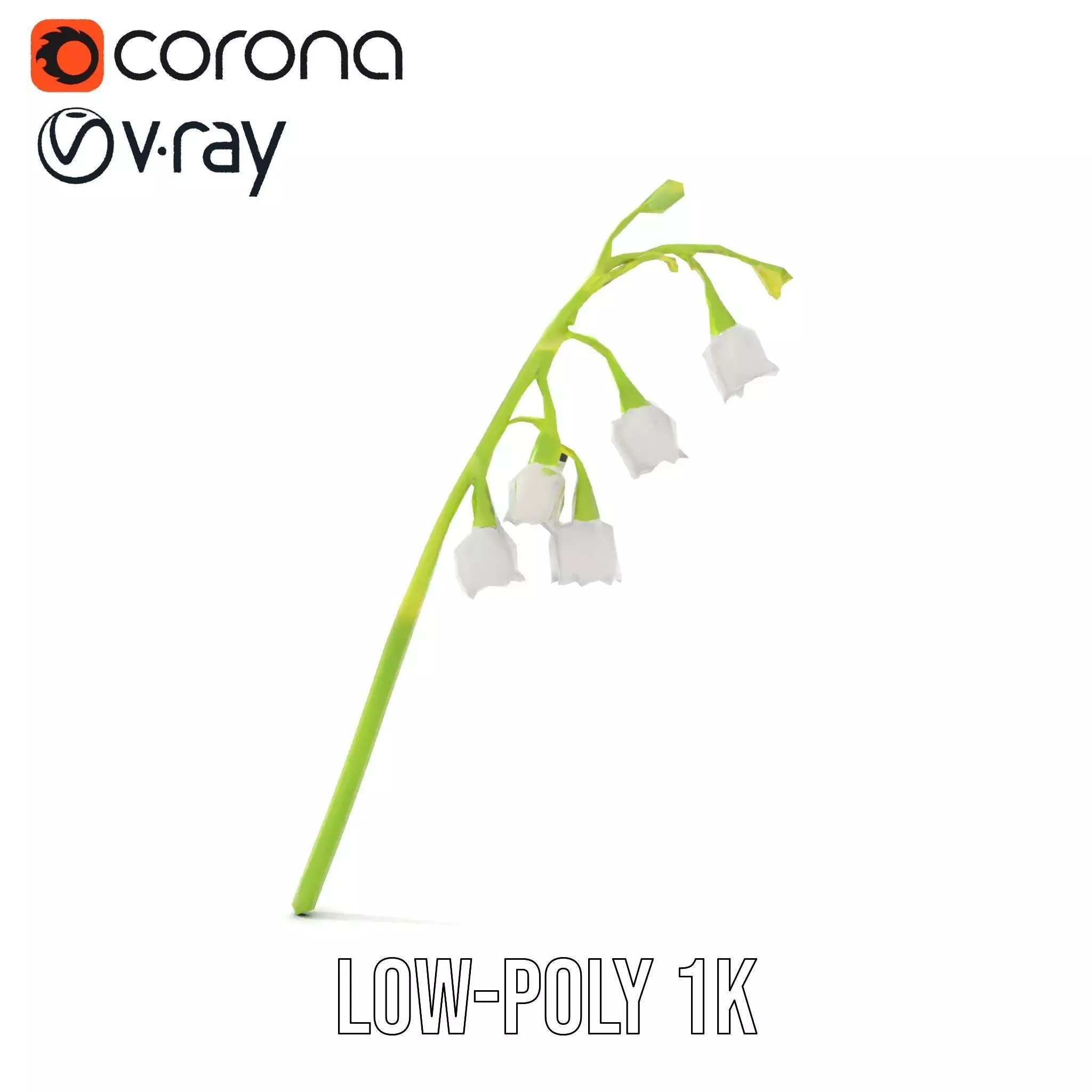 White Lily Flower model pack Low-poly 3D model_20