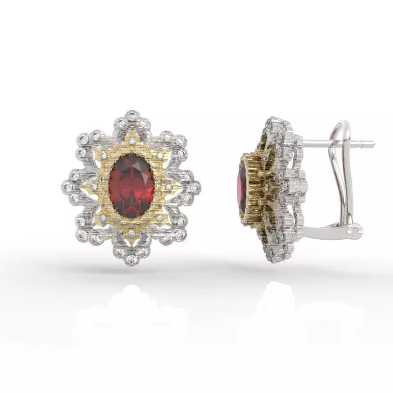 Elite Baroque Floral Drop Earrings 3D print model