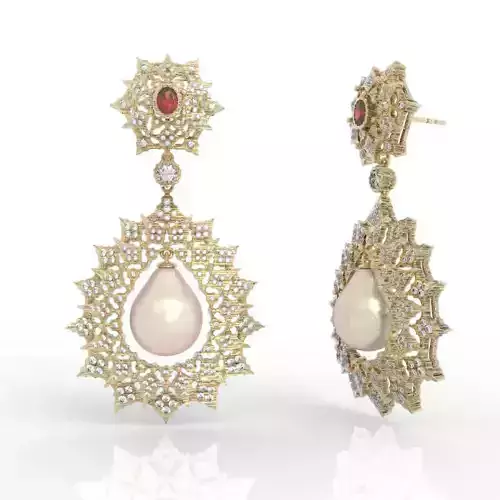 Magnificent Art Deco Chandelier Pearl Earrings