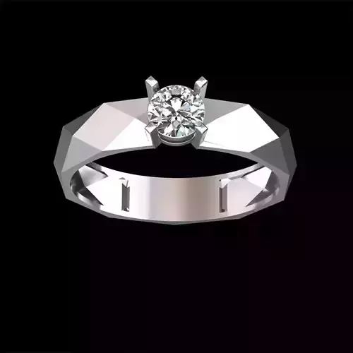 Facet Solitaire Ring