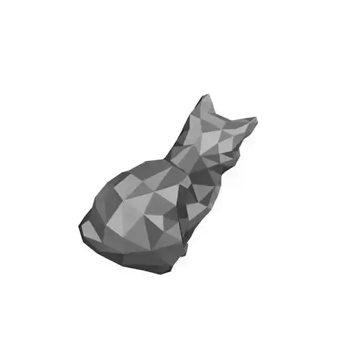 Low Poly Cat 3D Print Model Stylish Decorative Sculpture