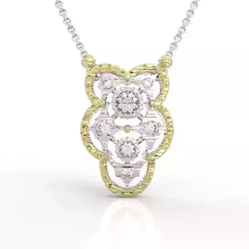 Stunning Floral Diamond Pendant Necklace