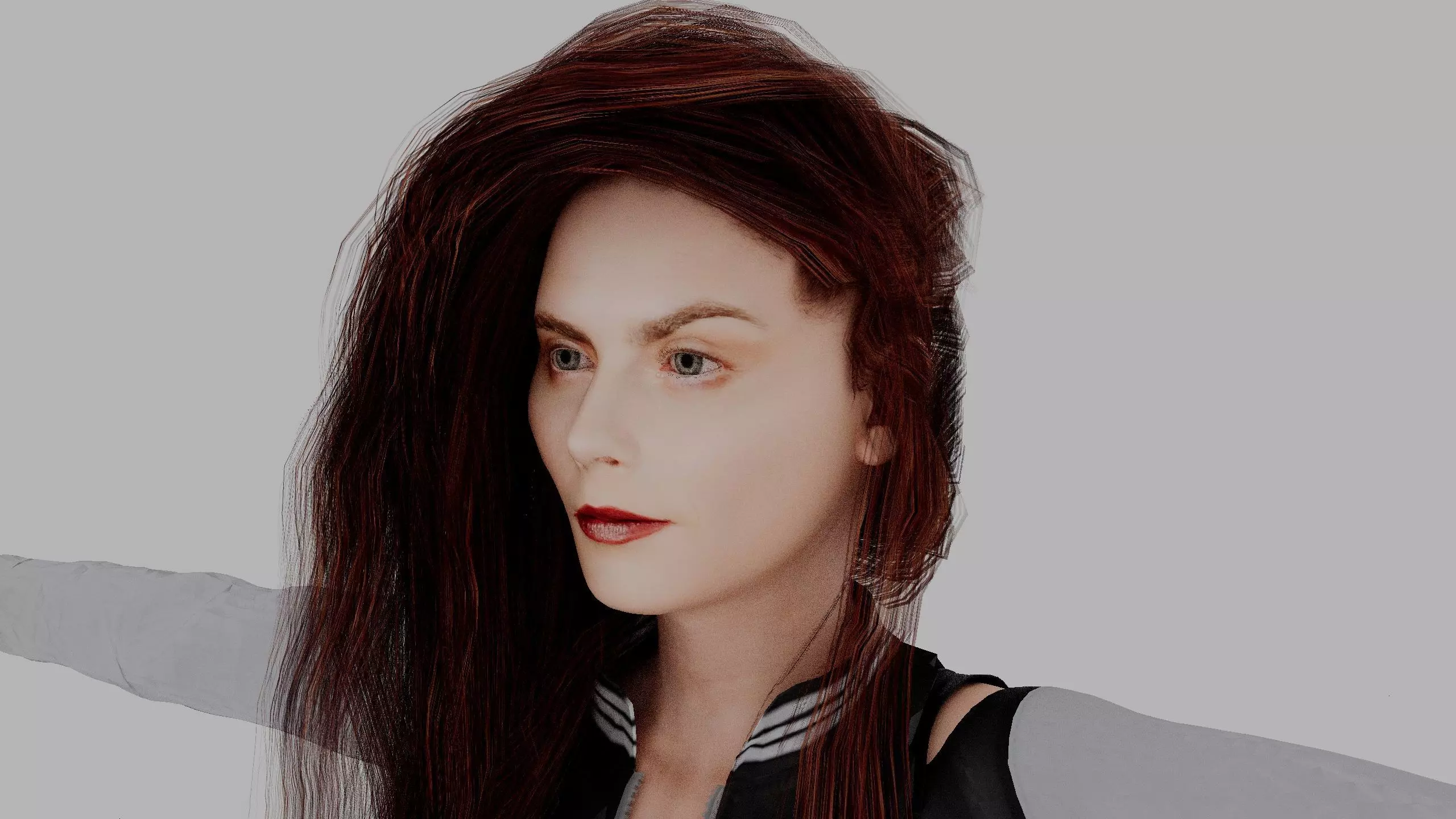 Elegant Female Character - White Dress - Rigged 3D model_13