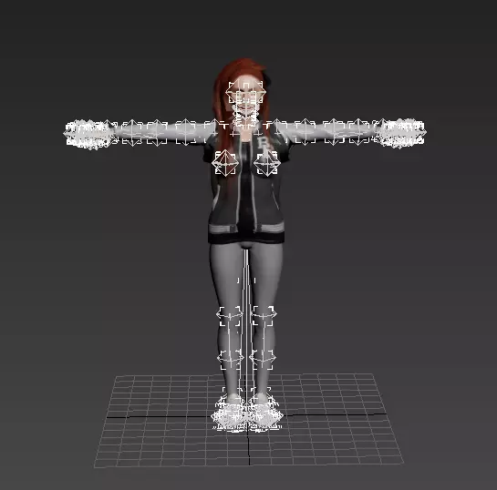 Elegant Female Character - White Dress - Rigged 3D model_8