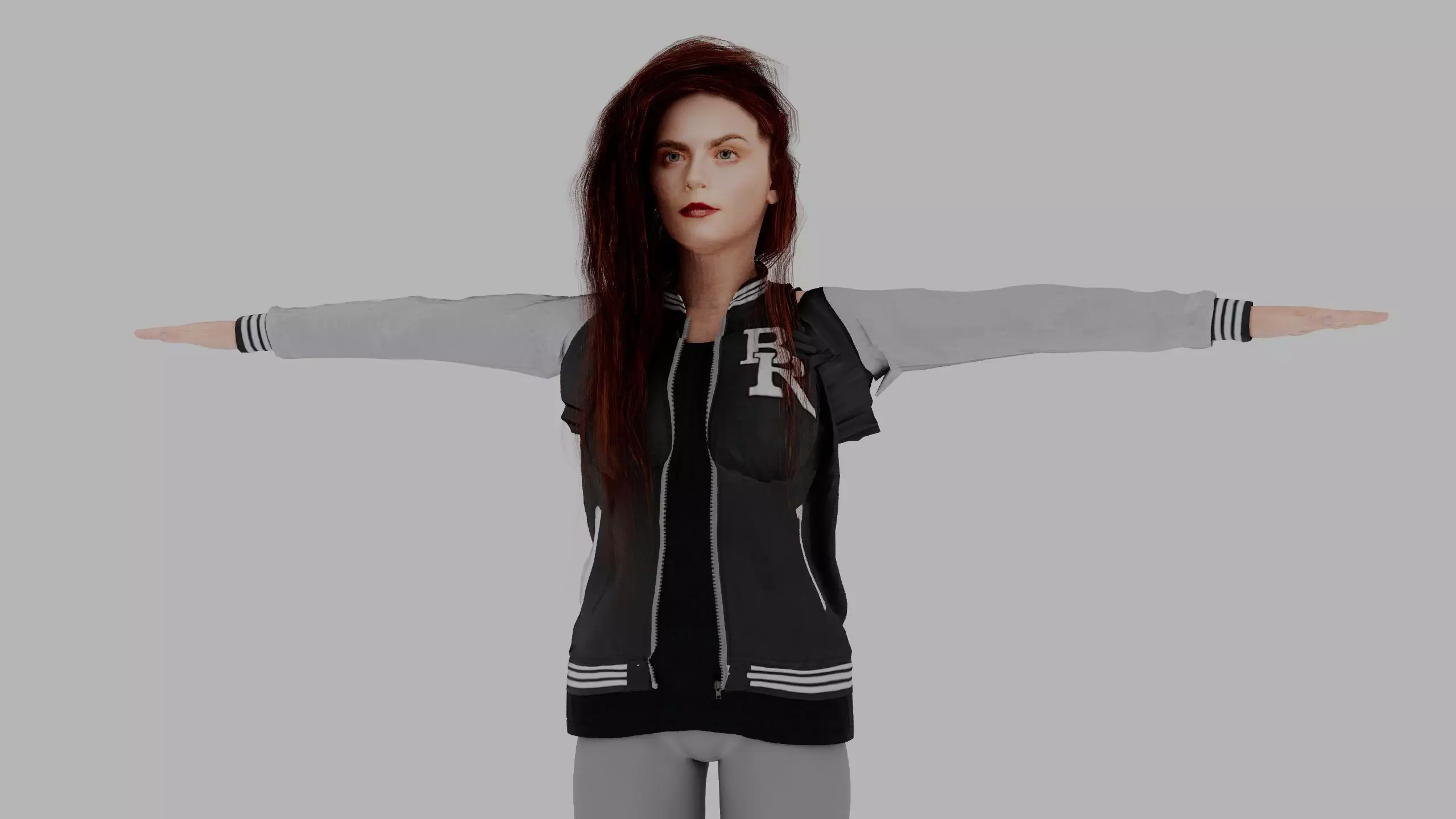 Elegant Female Character - White Dress - Rigged 3D model_7