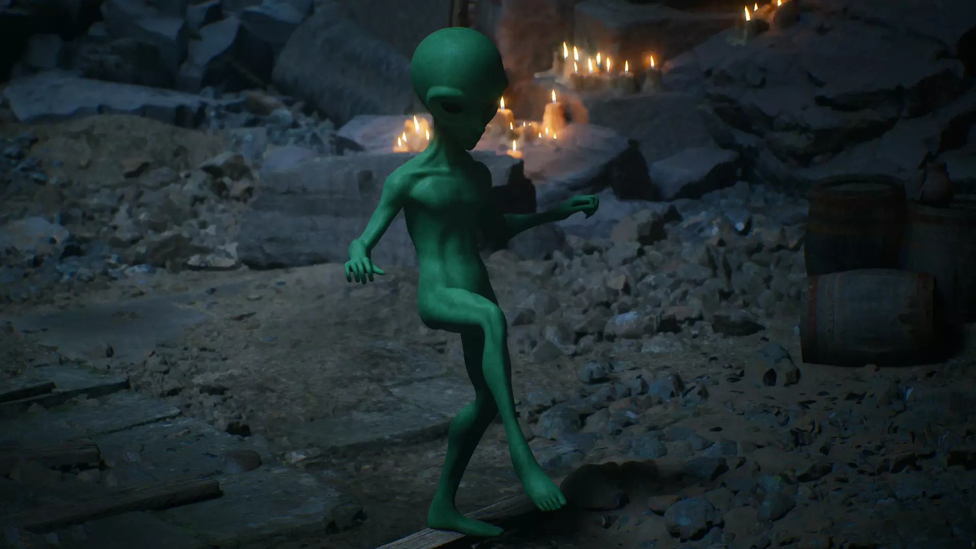 Alien Low-poly 3D model_6