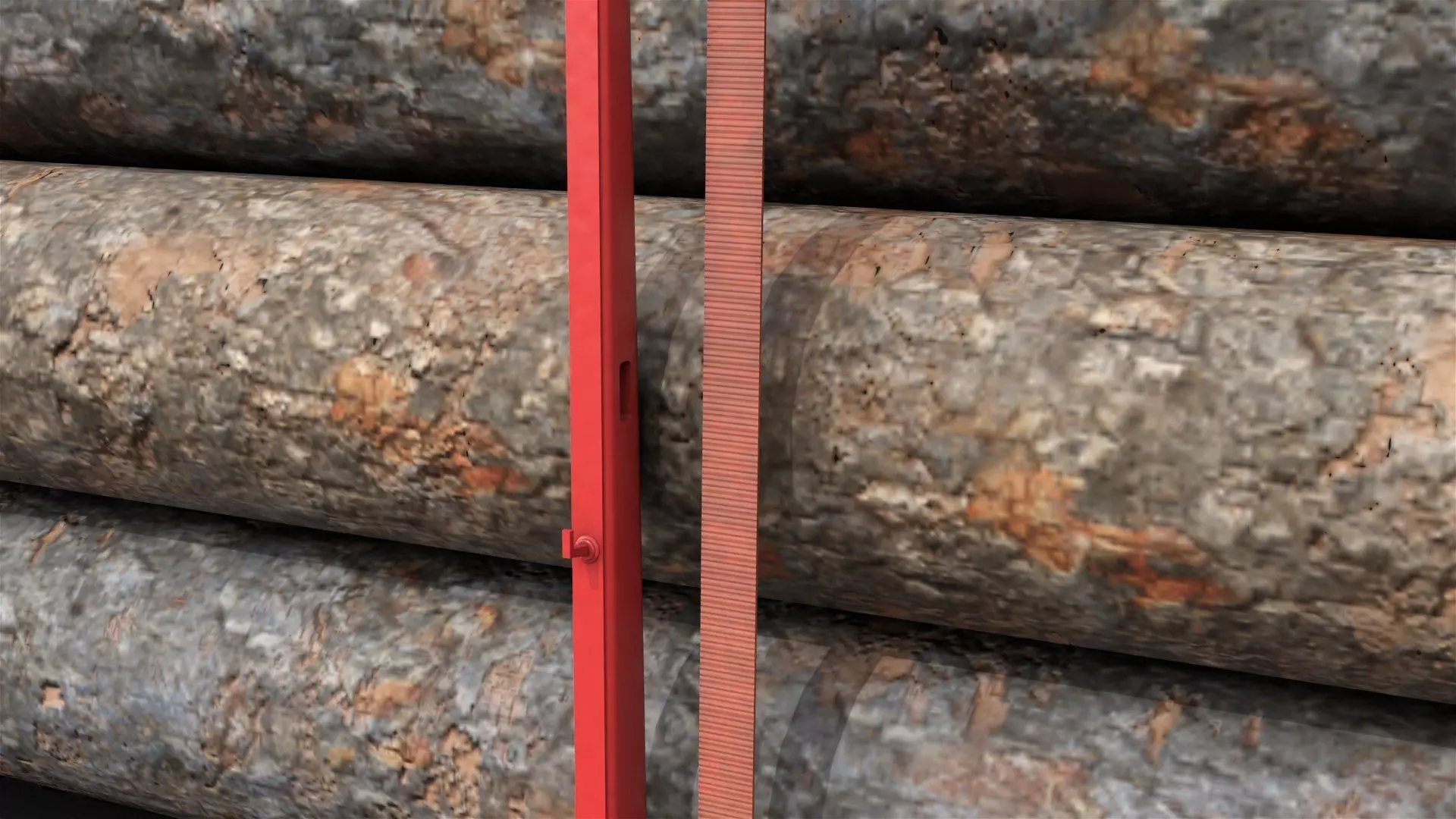 Logging Trailer 01 Red with Load Single Mat All PBR Textures Low-poly 3D model_23