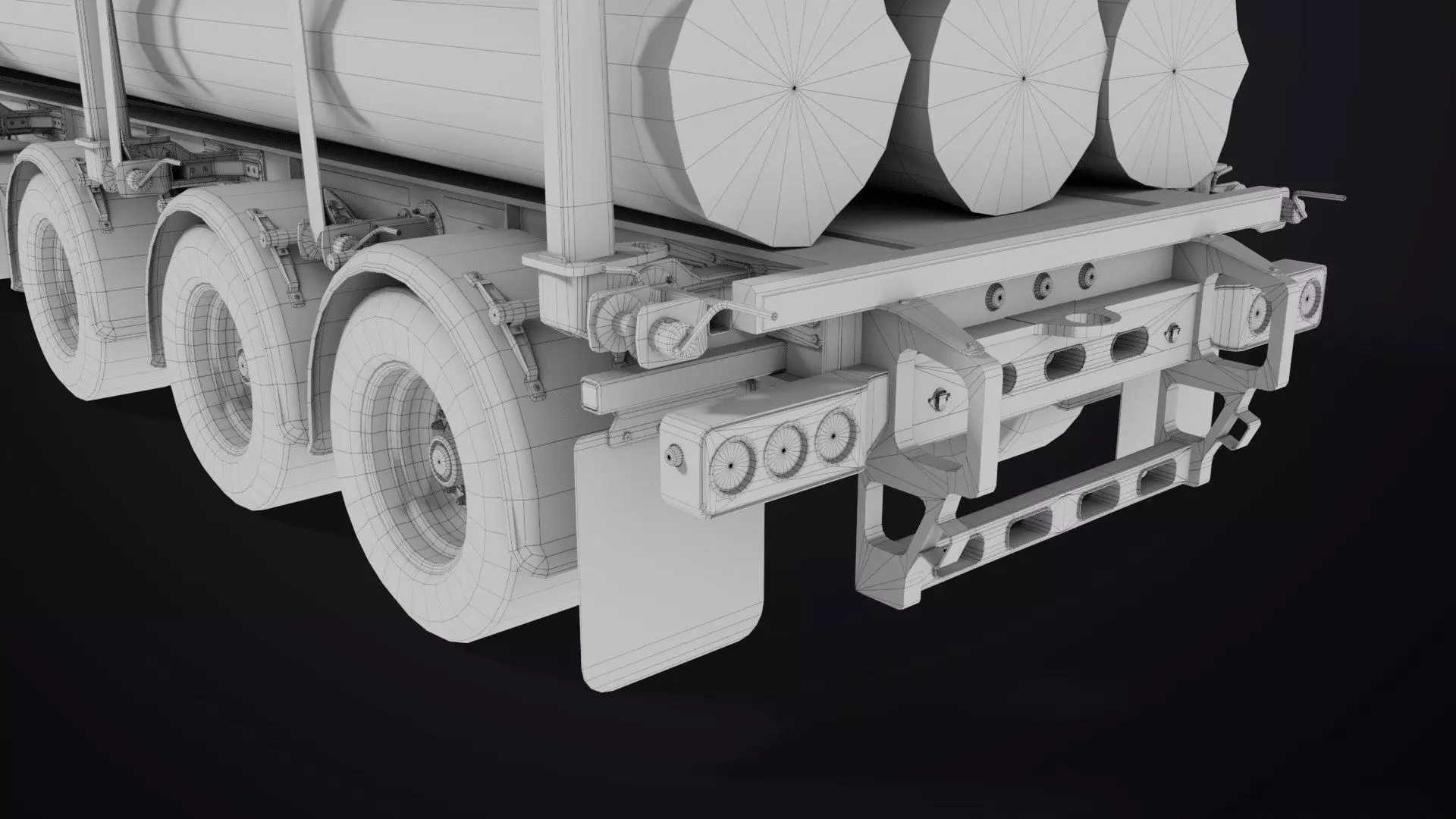 Logging Trailer 01 Red with Load Single Mat All PBR Textures Low-poly 3D model_43