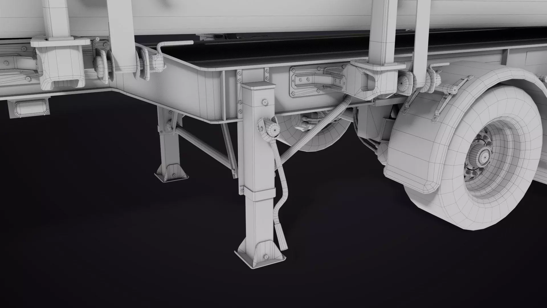 Logging Trailer 01 Red with Load Single Mat All PBR Textures Low-poly 3D model_38