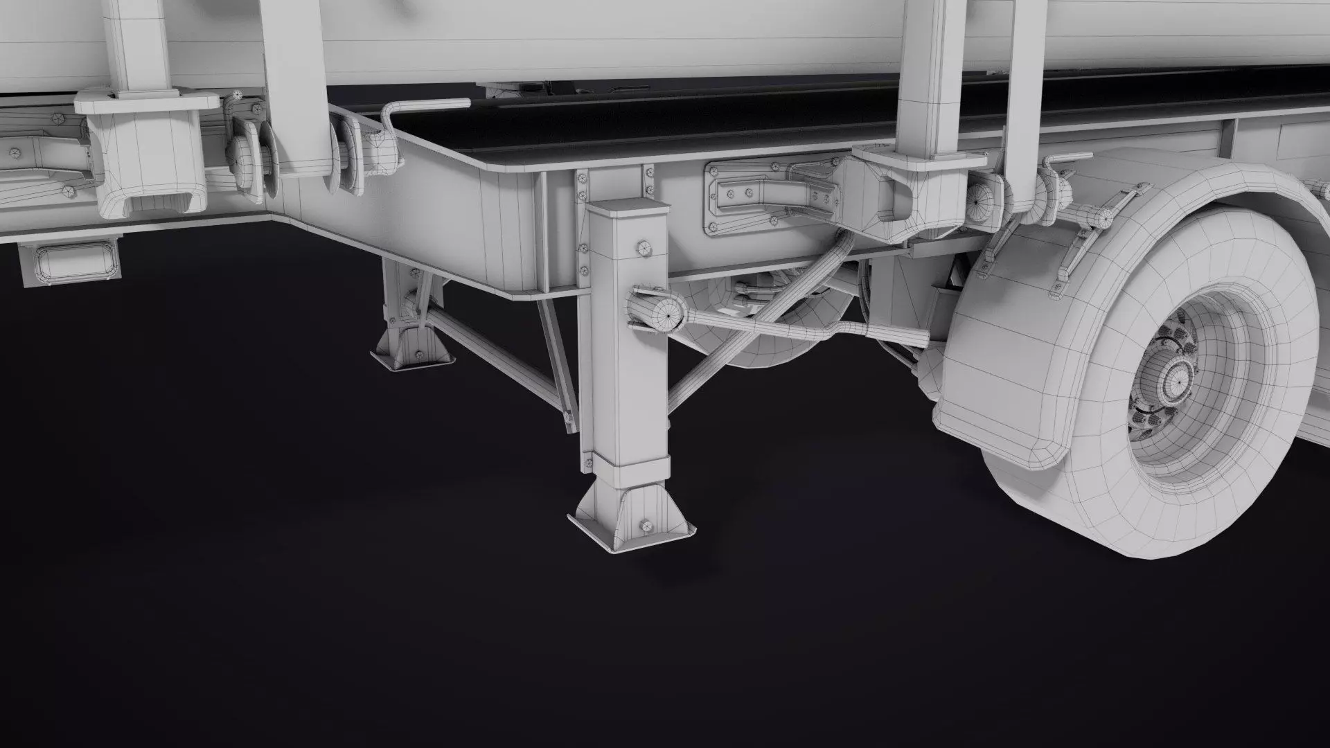 Logging Trailer 01 Red with Load Single Mat All PBR Textures Low-poly 3D model_39