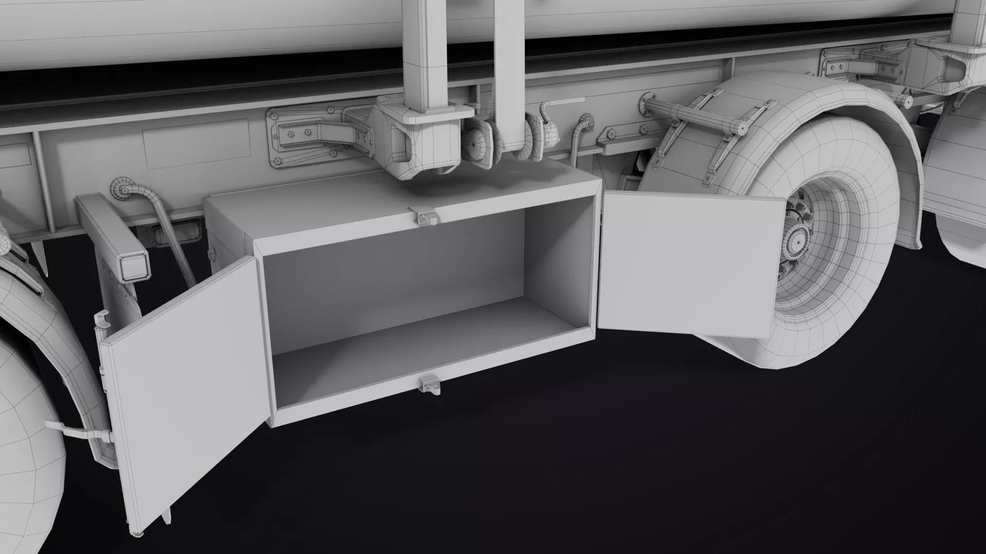 Logging Trailer 01 Red with Load Single Mat All PBR Textures Low-poly 3D model_45