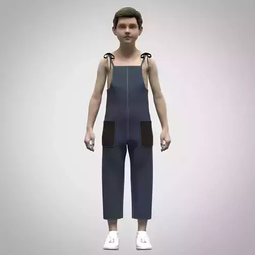 boys dungaree 3D Clothing Rigged model Low-poly 3D model boys dungaree 3D Clothing Rigged model Low-poly 3D model