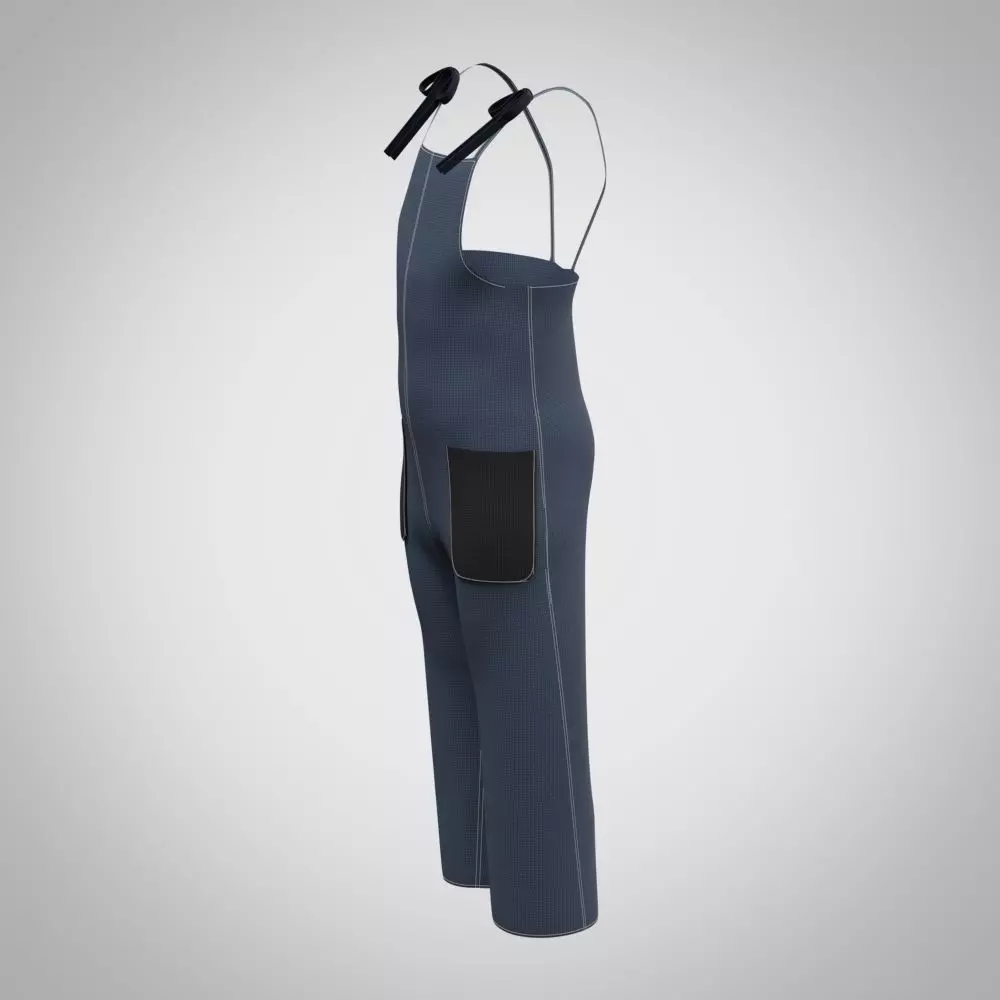 boys dungaree 3D Clothing Rigged model Low-poly 3D model_3