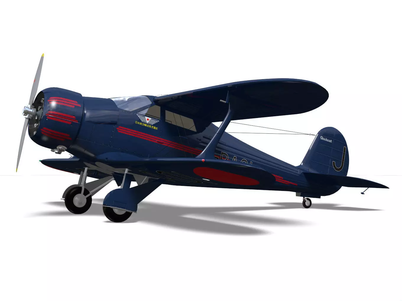 Beechcraft Model C17E Staggerwing 3D model_5