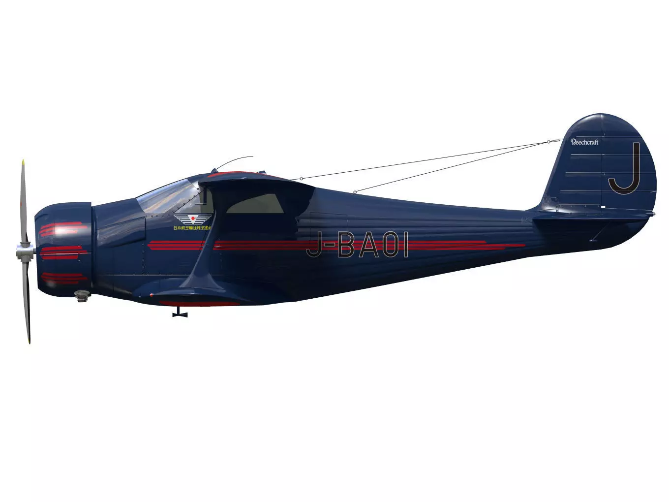 Beechcraft Model C17E Staggerwing 3D model_8
