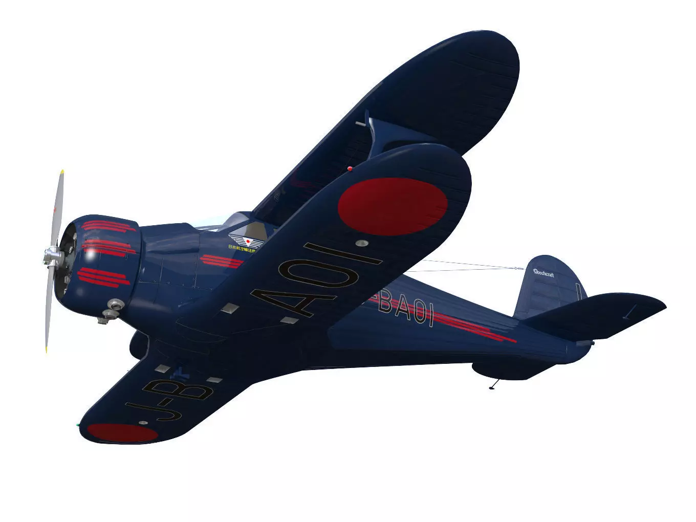 Beechcraft Model C17E Staggerwing 3D model_3