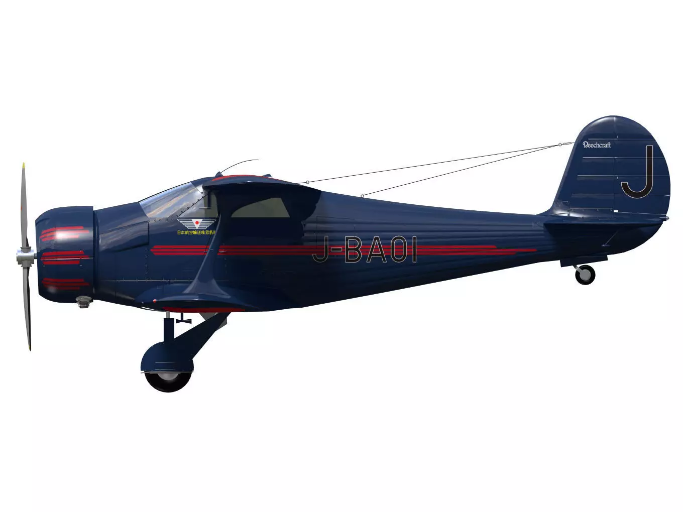 Beechcraft Model C17E Staggerwing 3D model_9