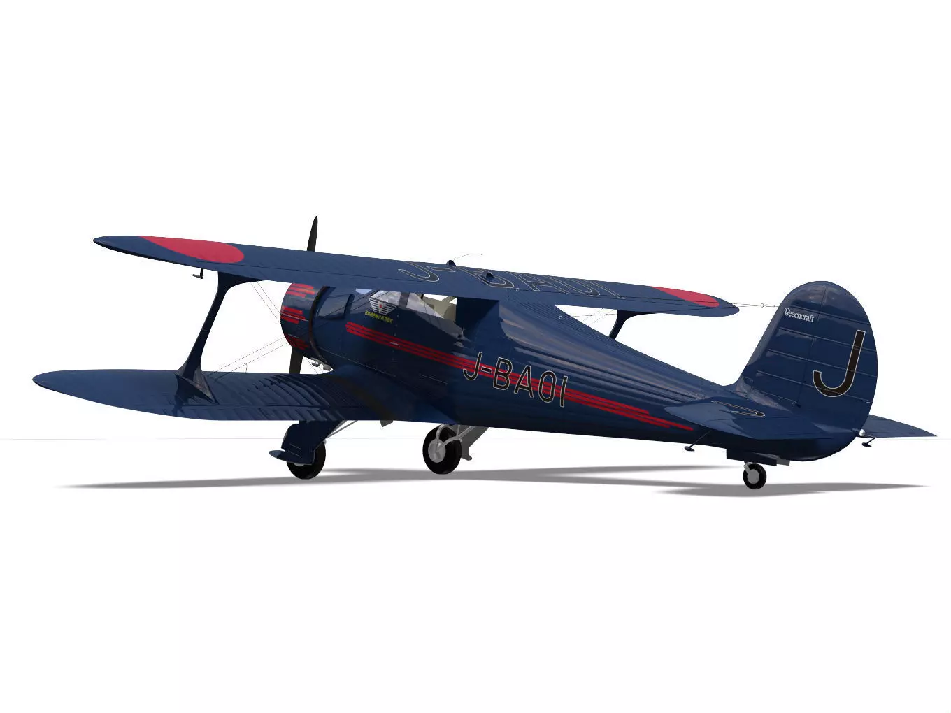 Beechcraft Model C17E Staggerwing 3D model_6