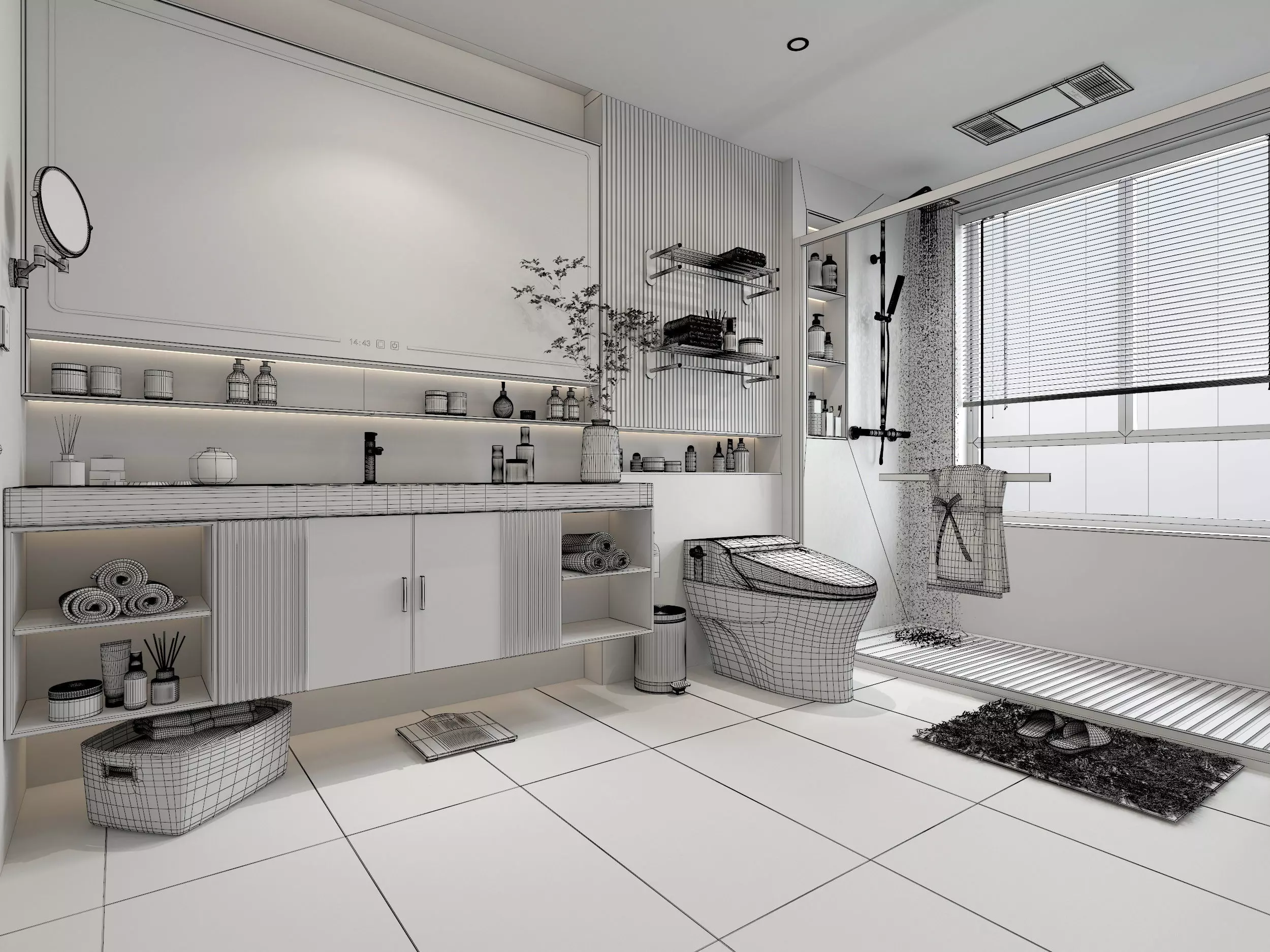 Bathroom Low-poly 3D model_17