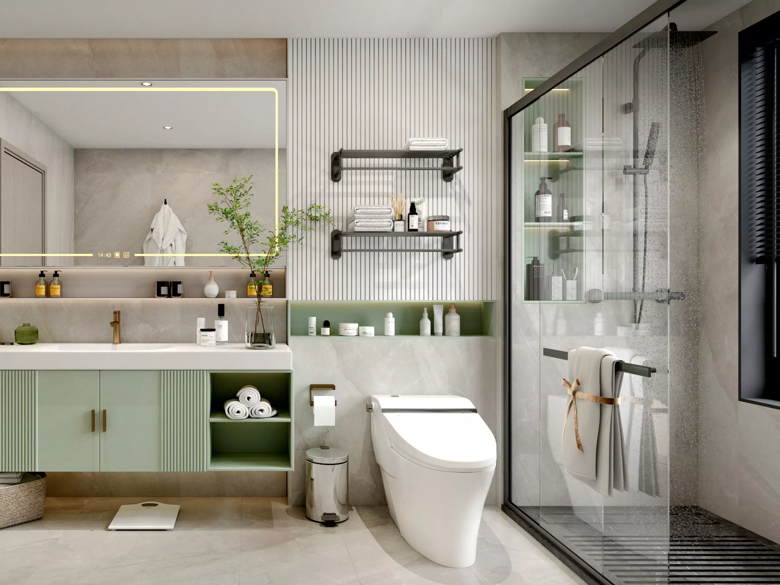 Bathroom Low-poly 3D model_3