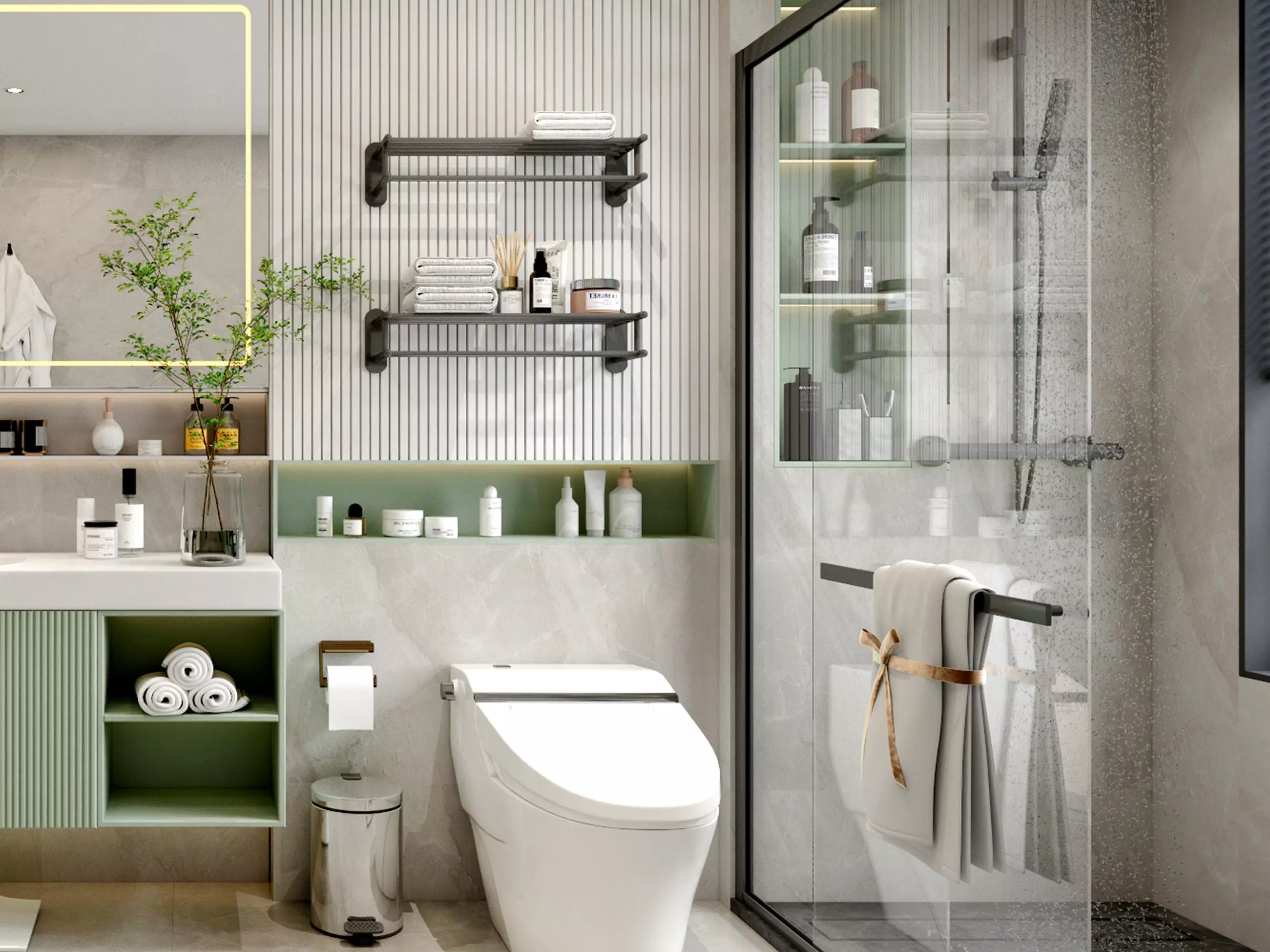 Bathroom Low-poly 3D model_4