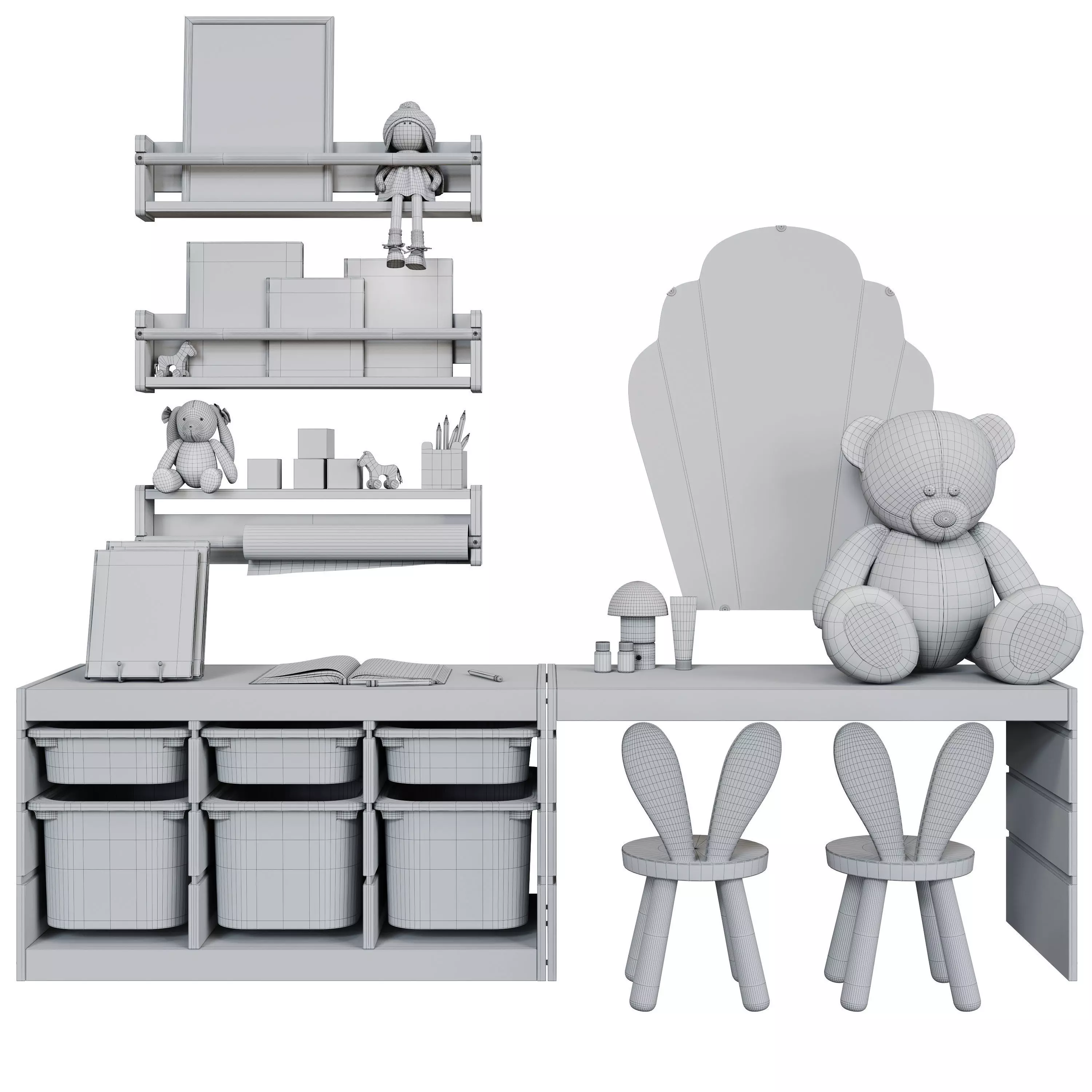 Childroom Set 001 3D model_6