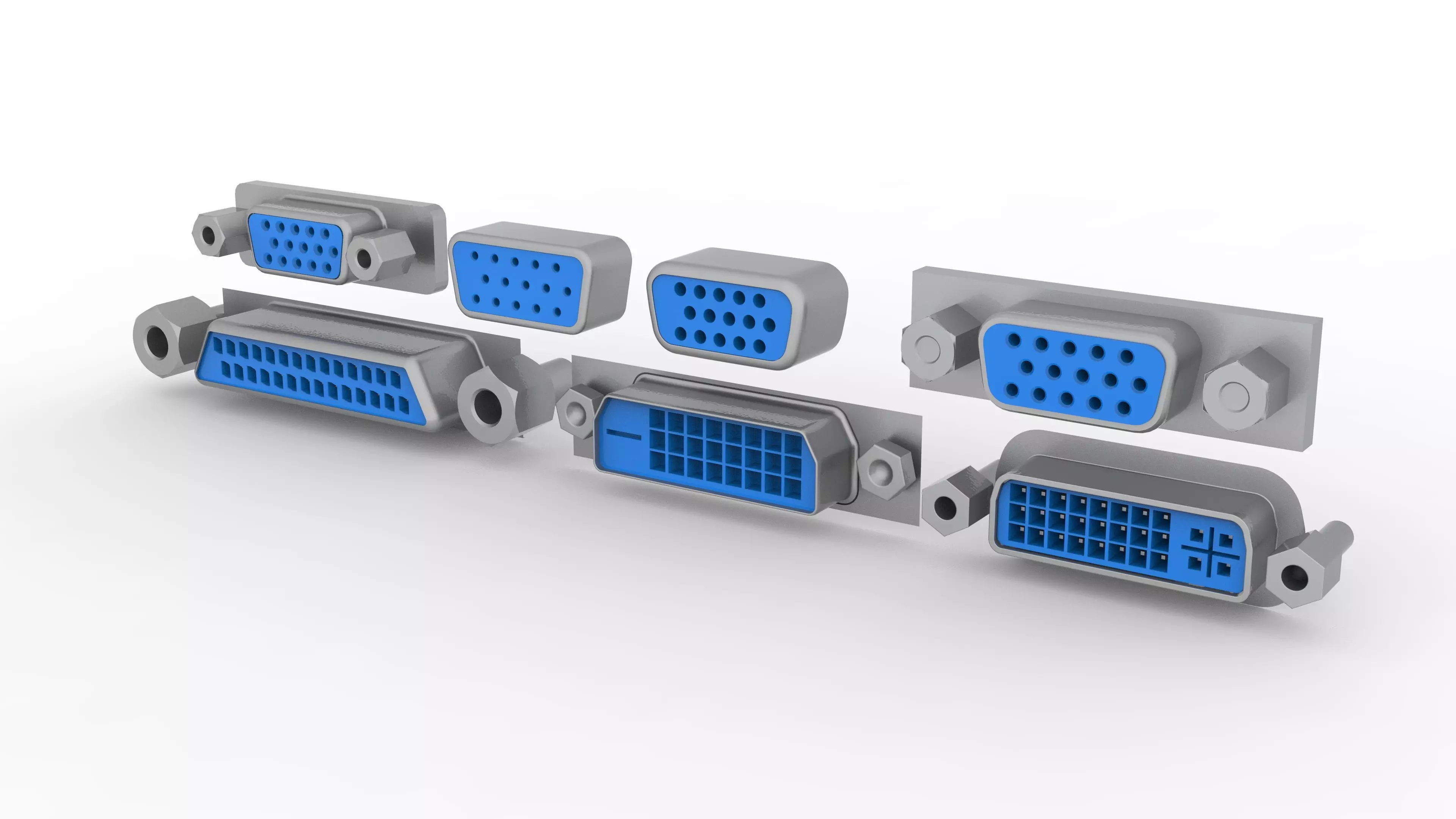 Ports For electronics Low-poly 3D model
