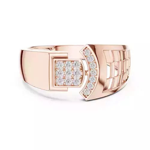 Thick Band Round Diamond Engagement Wedding Ring 3DM STL Video 3D print model